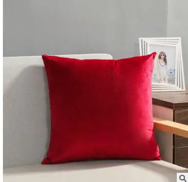 Solid Color Velvet Pillowcase | Luxury Cushion Cover for Sofa & Living Room