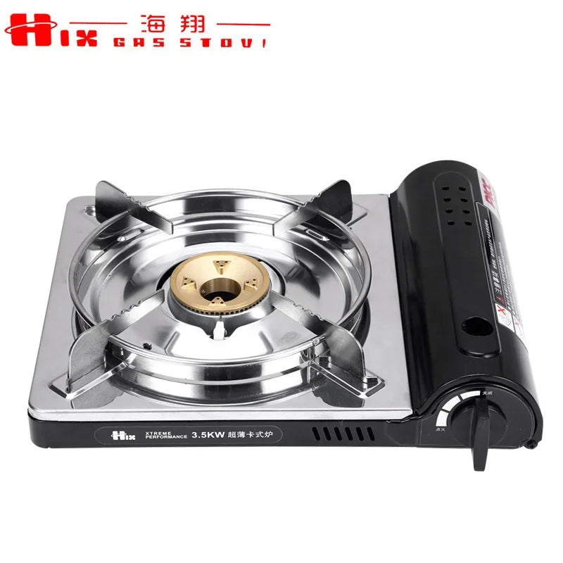HIX Portable Camping Stove | Windbreak Ring Stainless Steel Cook Top Burner