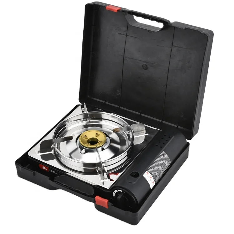 HIX Portable Camping Stove | Windbreak Ring Stainless Steel Cook Top Burner