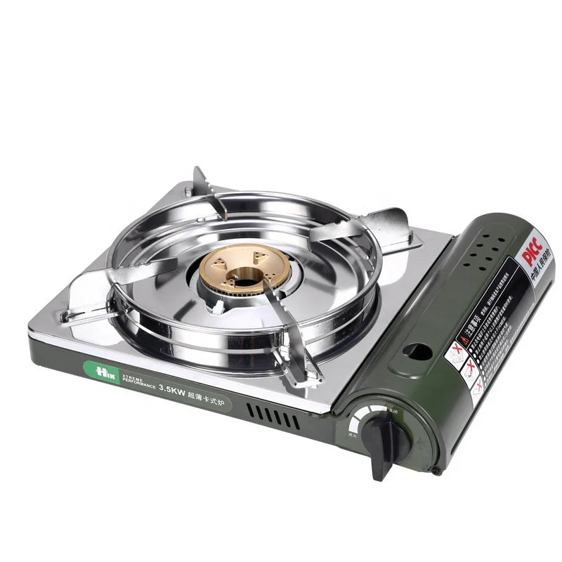 HIX Portable Camping Stove | Windbreak Ring Stainless Steel Cook Top Burner