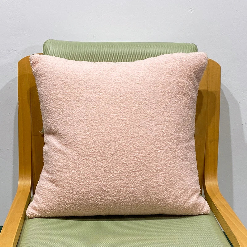 Cozy Faux Fur Teddy Cushion Cover | Nordic Plush Pillow for Sofa