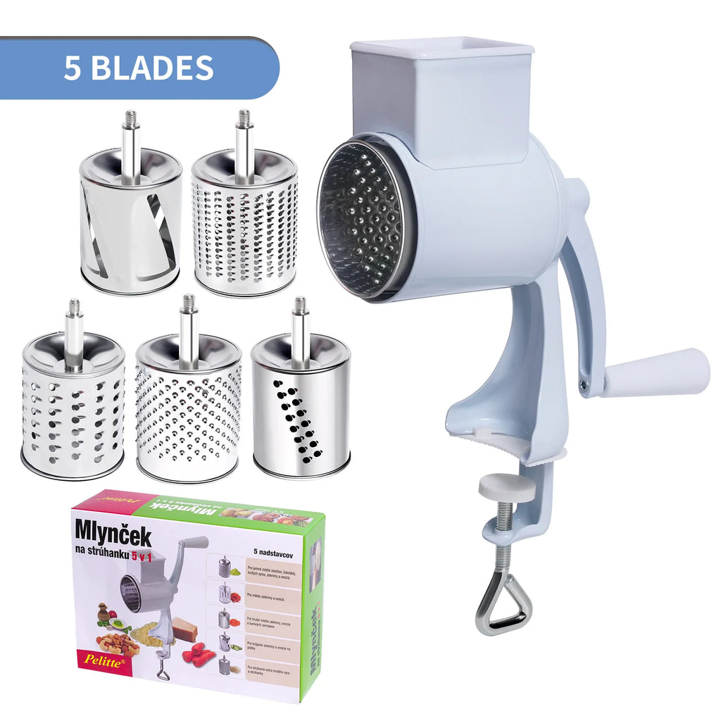 Rotary Vegetable Grater & Slicer | Fruit Shredder & Cheese Chopper Kitchen Tool