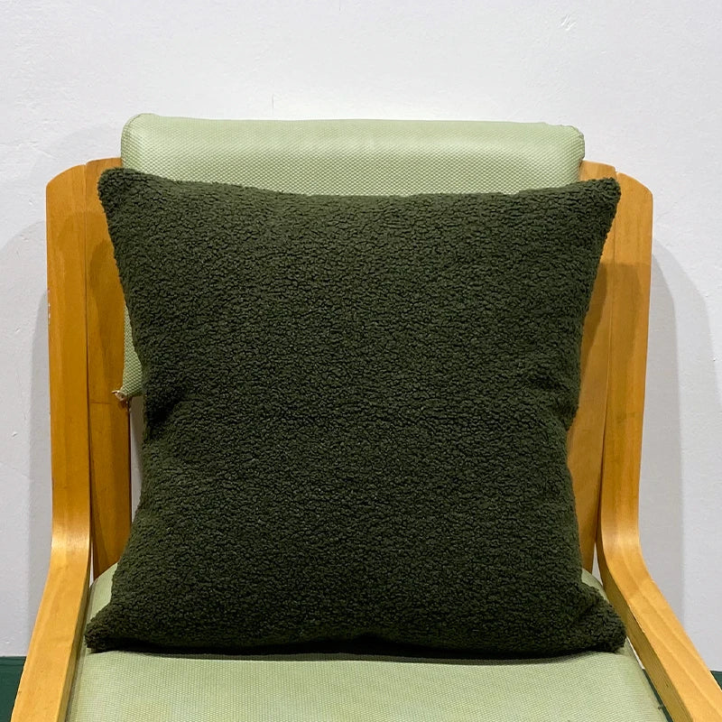 Cozy Faux Fur Teddy Cushion Cover | Nordic Plush Pillow for Sofa