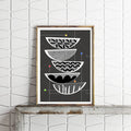 Minimalist Scandi Wall Art — Gallery Print in Gray, Black & Red