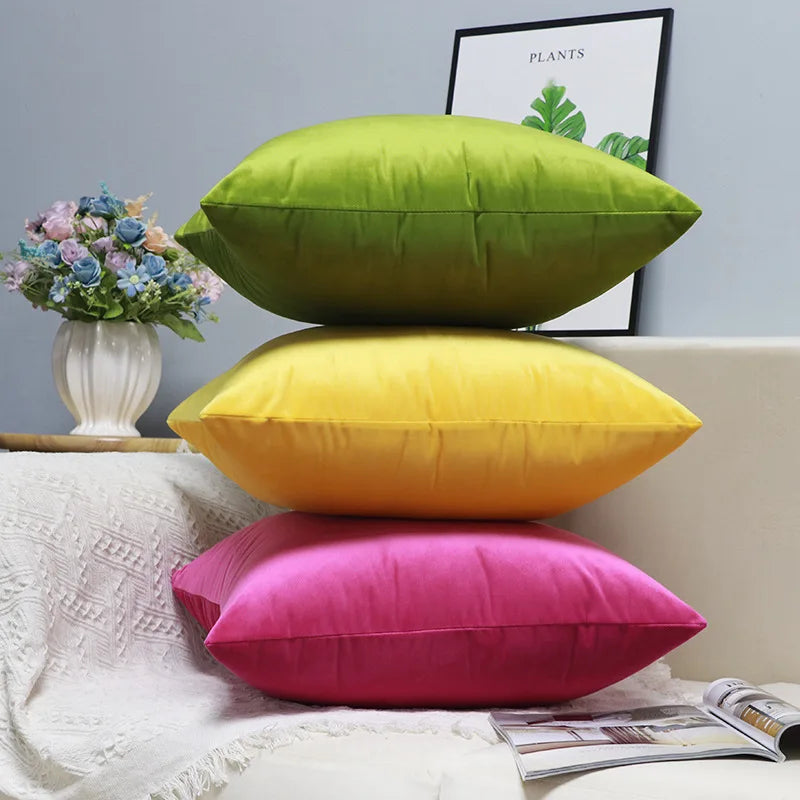 Solid Color Velvet Pillowcase | Luxury Cushion Cover for Sofa & Living Room