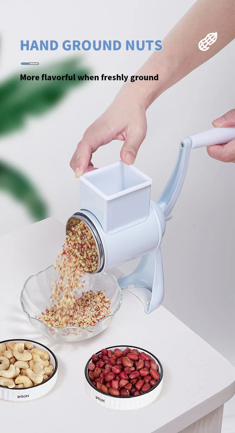 Rotary Vegetable Grater & Slicer | Fruit Shredder & Cheese Chopper Kitchen Tool
