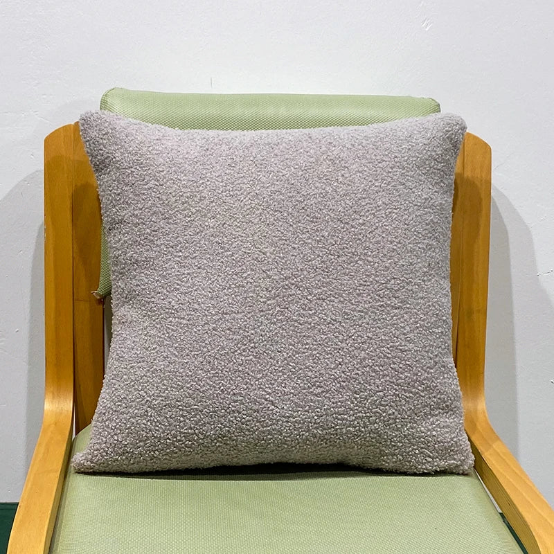 Cozy Faux Fur Teddy Cushion Cover | Nordic Plush Pillow for Sofa