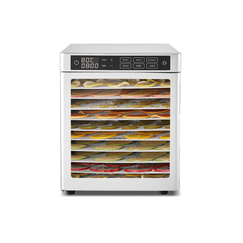 Electric Stainless Steel 10-Tray Digital Control Low Noise Eco-Friendly Food Dehydrator & Drying Machine for Household Use