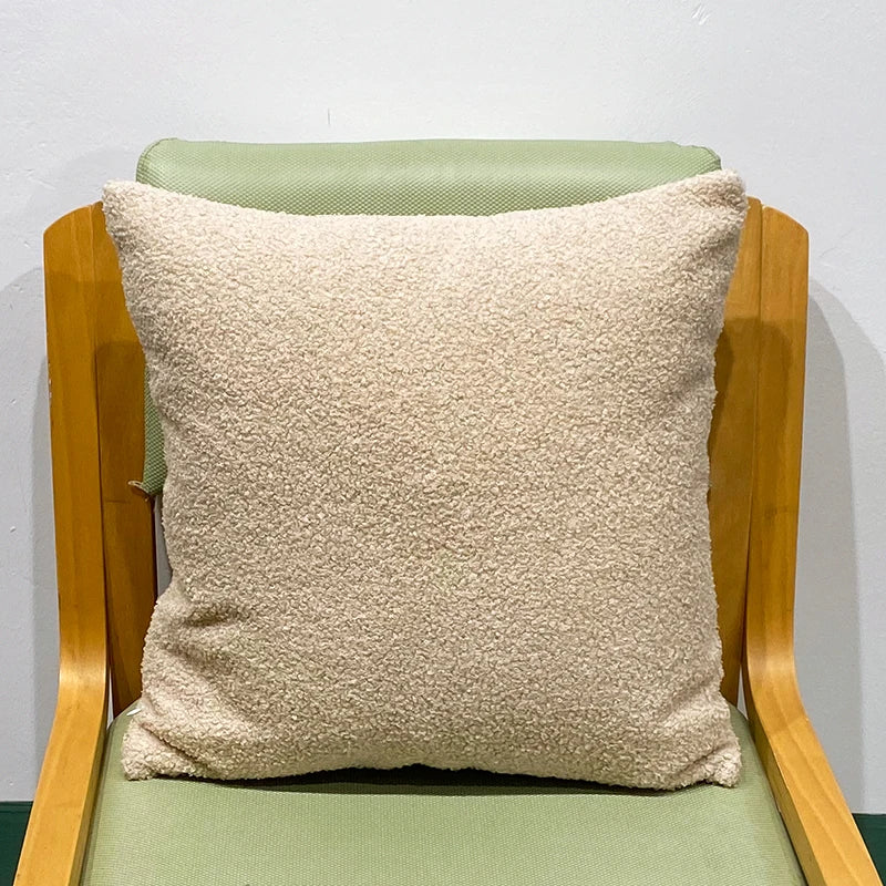 Cozy Faux Fur Teddy Cushion Cover | Nordic Plush Pillow for Sofa