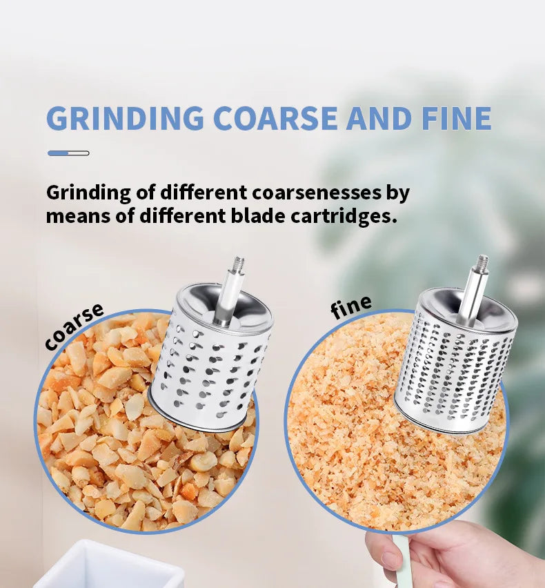 Rotary Vegetable Grater & Slicer | Fruit Shredder & Cheese Chopper Kitchen Tool