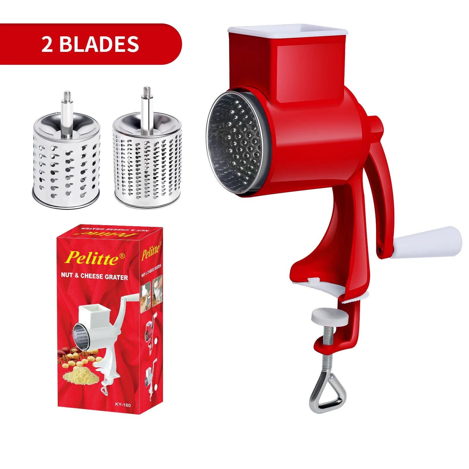 Rotary Vegetable Grater & Slicer | Fruit Shredder & Cheese Chopper Kitchen Tool