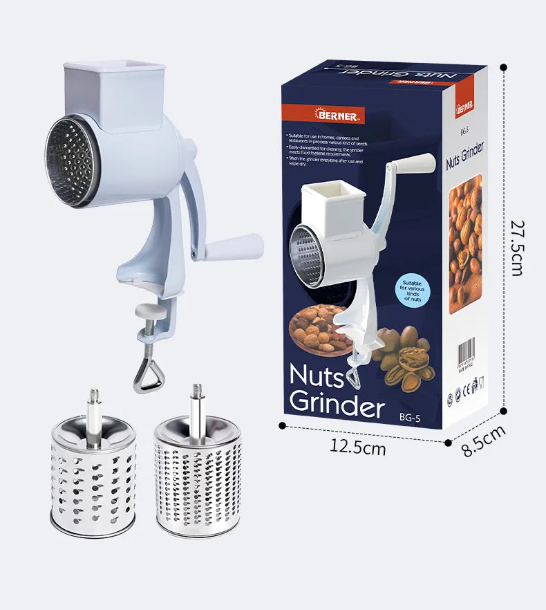Rotary Vegetable Grater & Slicer | Fruit Shredder & Cheese Chopper Kitchen Tool