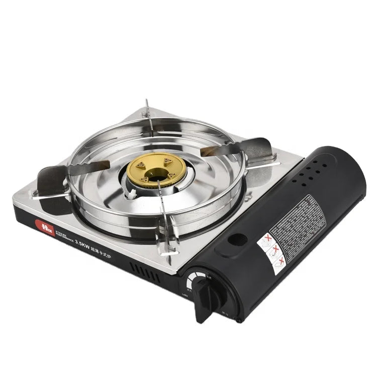 HIX Portable Camping Stove | Windbreak Ring Stainless Steel Cook Top Burner