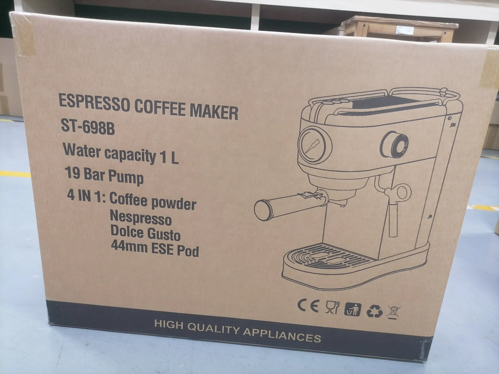 Professional Espresso Machine | 4-in-1 Coffee Maker with Milk Frother & Steam Wand