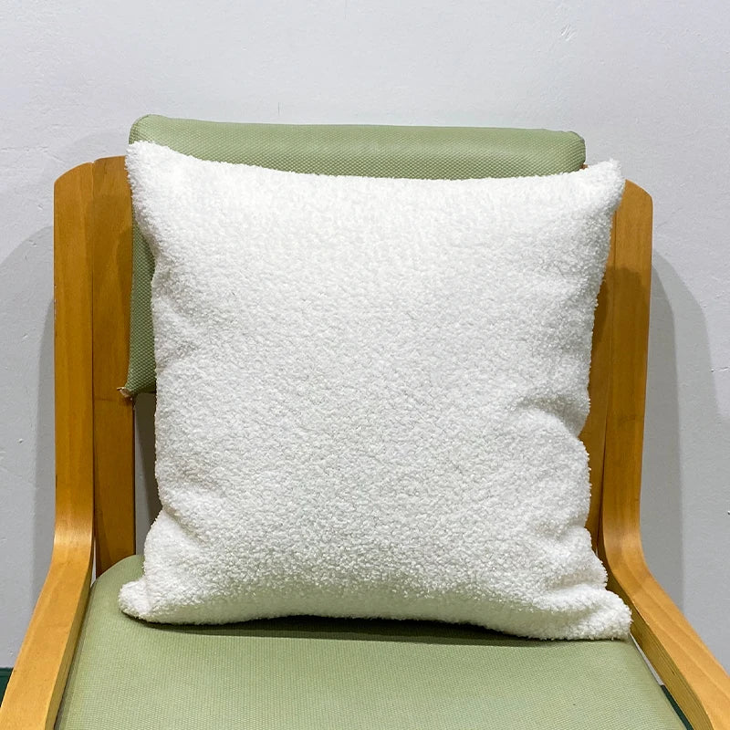 Cozy Faux Fur Teddy Cushion Cover | Nordic Plush Pillow for Sofa