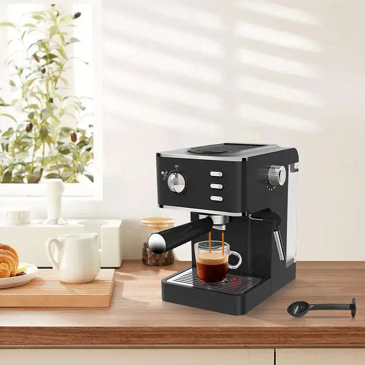 Modern 2-in-1 20Bar Touch Screen Semi-Automatic Electric Espresso Coffee Maker Smart Multifunction Italian Stainless Steel