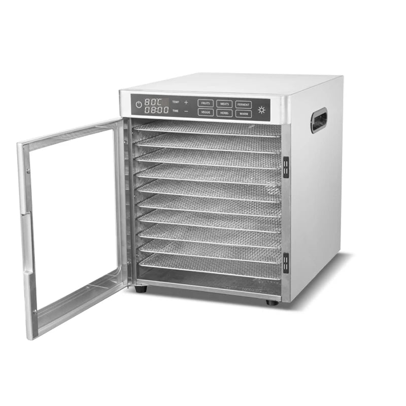 Electric Stainless Steel 10-Tray Digital Control Low Noise Eco-Friendly Food Dehydrator & Drying Machine for Household Use