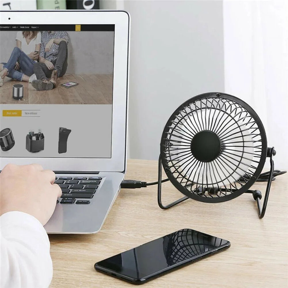 Mini 4-Inch USB Desk Fan | 360° Rotatable Portable Office & Travel Fan