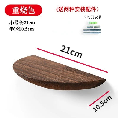 Wooden Semicircle Wall Shelf — Floating Display & Storage