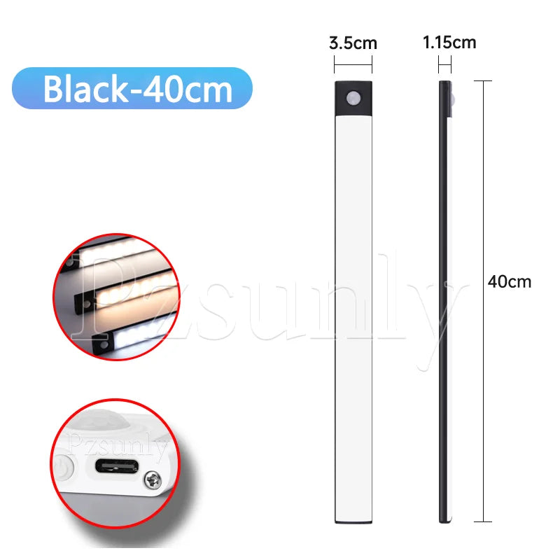 USB Rechargeable LED Cabinet Night Light | Motion Sensor Strip 30/40/50cm