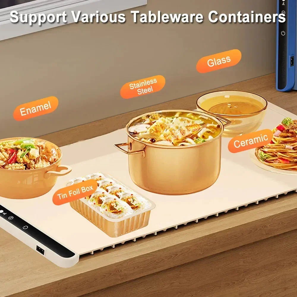 Silicone Electric Warming Tray | Portable 8-Setting Food Warmer for Parties