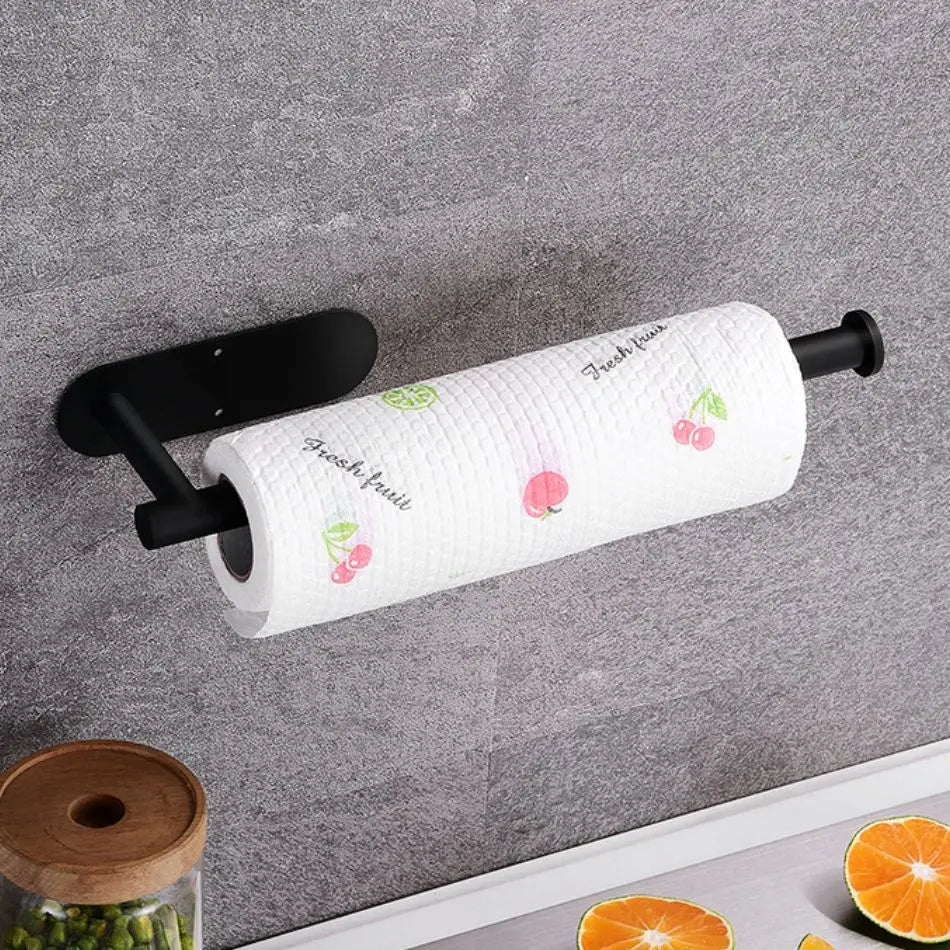 Adhesive Paper Towel Holder | Wall-Mount Tissue & Napkin Rack for Kitchen & Bathroom