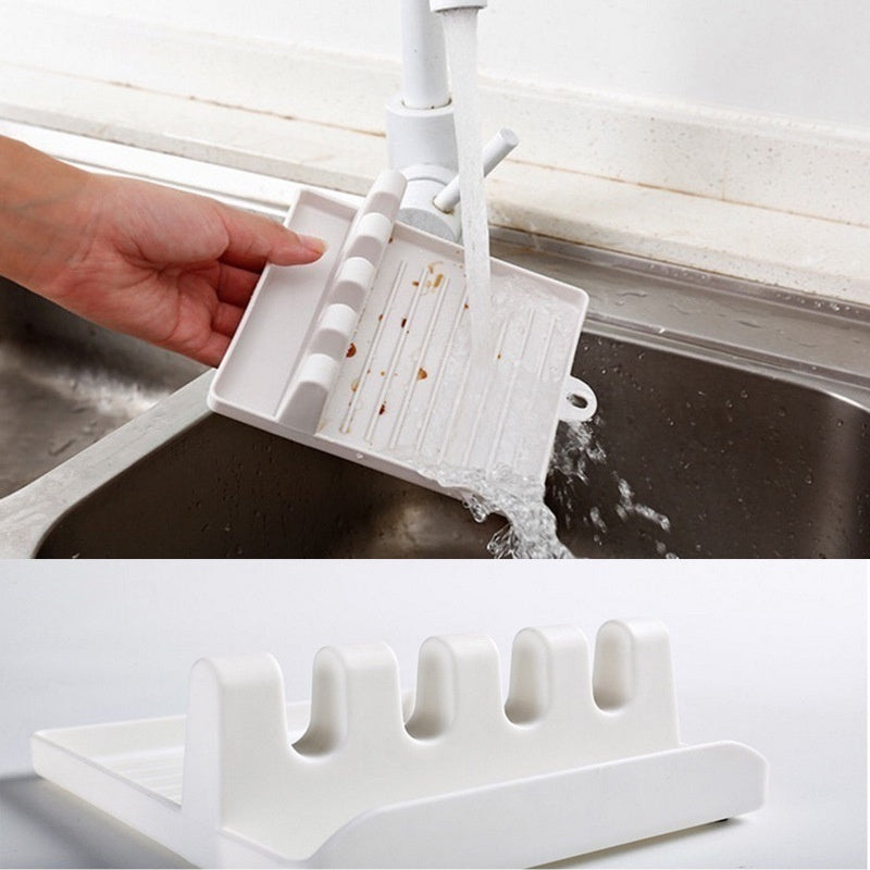 Kitchen Utensil Holder & Rack | Non-Slip Spoon, Fork & Spatula Organizer
