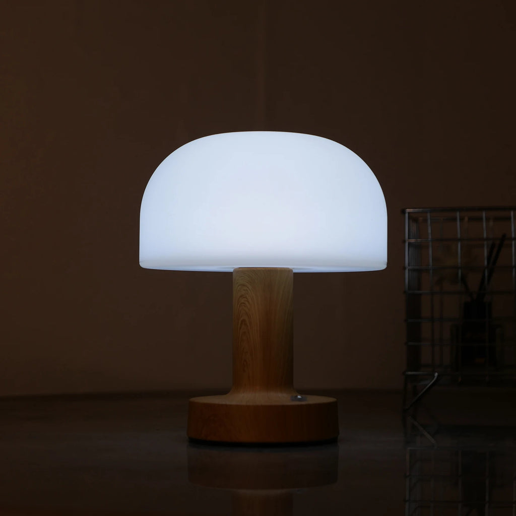 Mushroom LED Table Lamp — Retro Touch Control, 3-Colour Dimmable