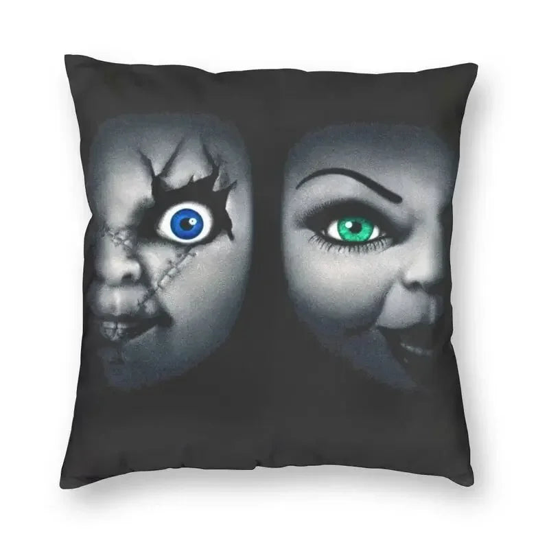 Bride of Chucky Halloween Cushion Cover | Velvet Horror Pillow Case 40x40