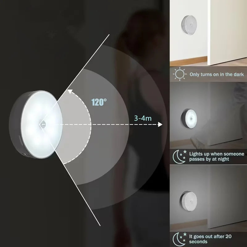 Wireless Motion Sensor Night Light | LED Detector Lamp for Bedroom & Staircase
