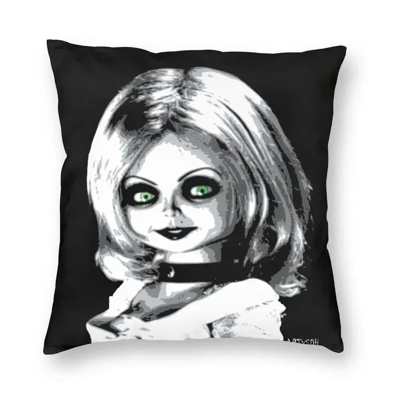 Bride of Chucky Halloween Cushion Cover | Velvet Horror Pillow Case 40x40