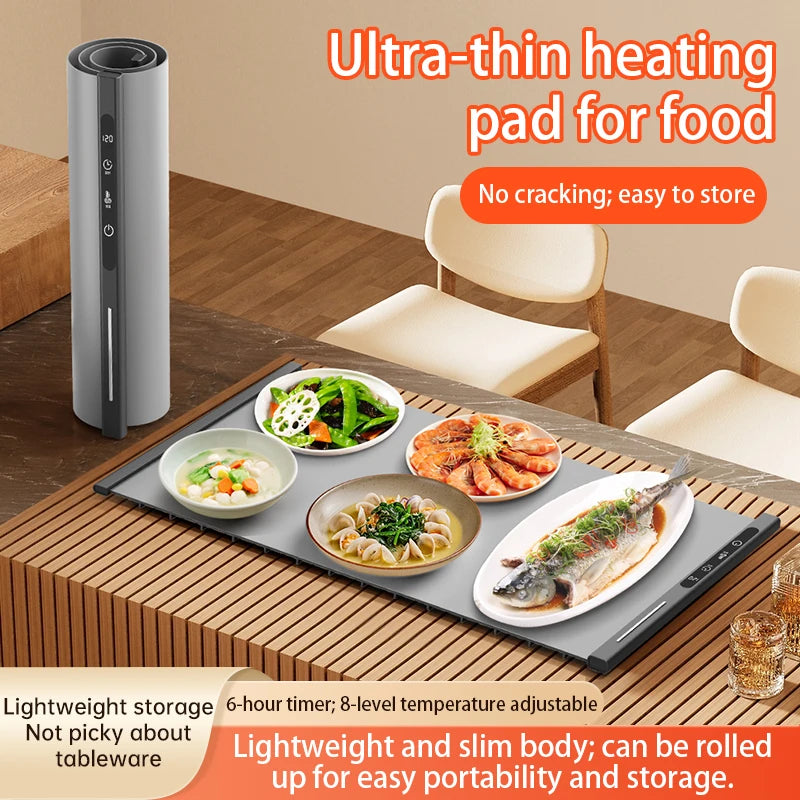 Flexible Silicone Food Warmer Mat | Foldable Electric Warming Tray & Cutting Board
