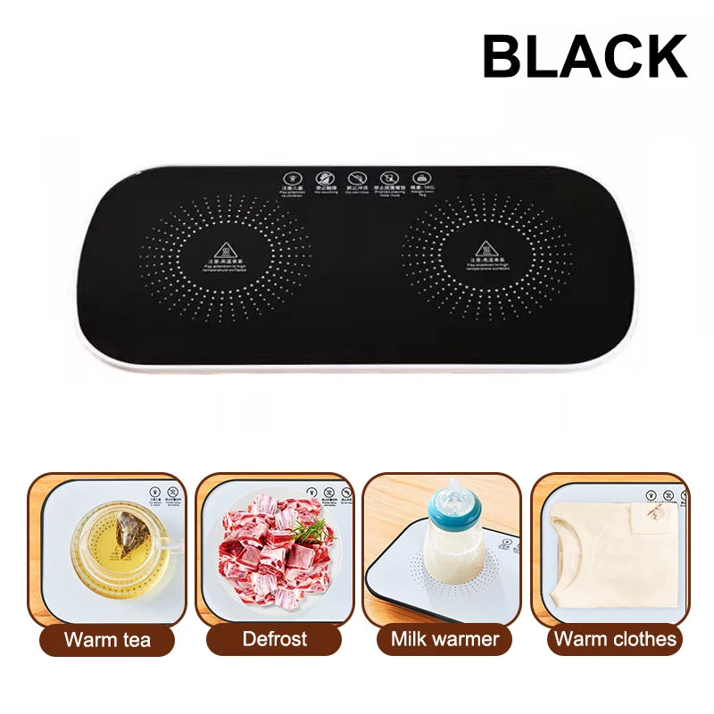 Foldable Electric Heating Plate | Silicone Food & Coffee Warmer for Dining Table