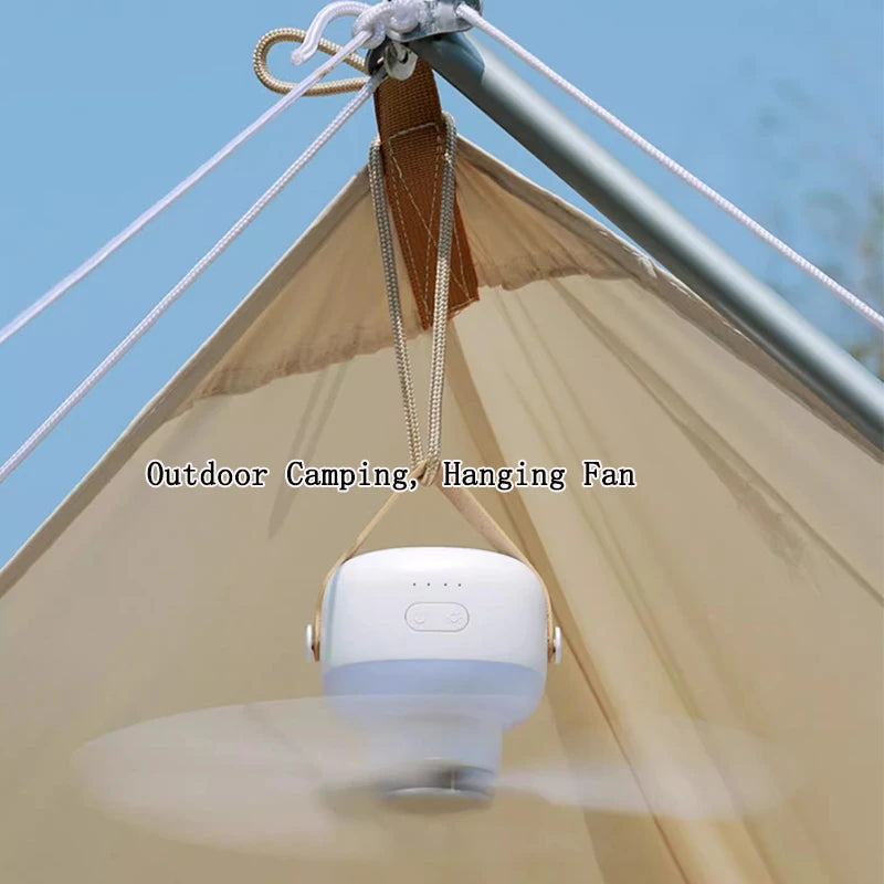 Rechargeable Ceiling Fan with Night Light — Remote Control, Adjustable Frame