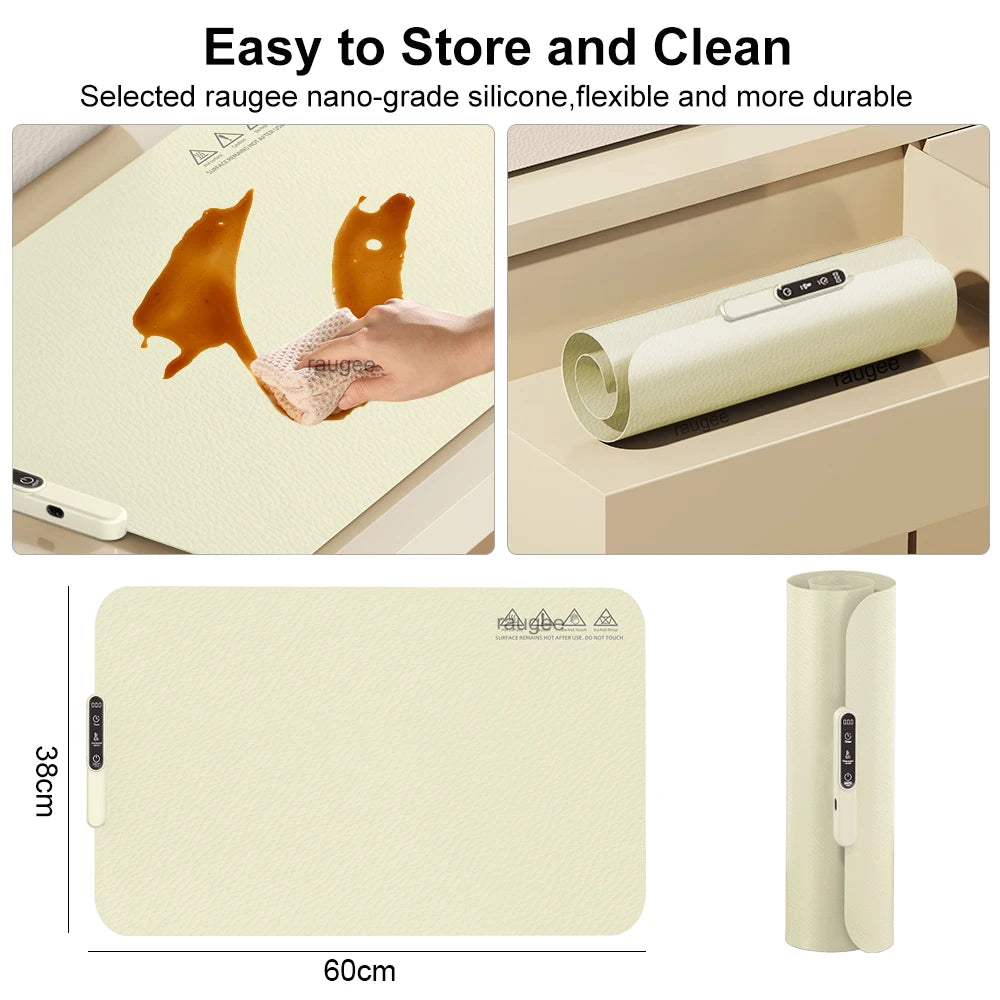 Silicone Electric Heating Plate | Foldable Food & Coffee Warmer Mat