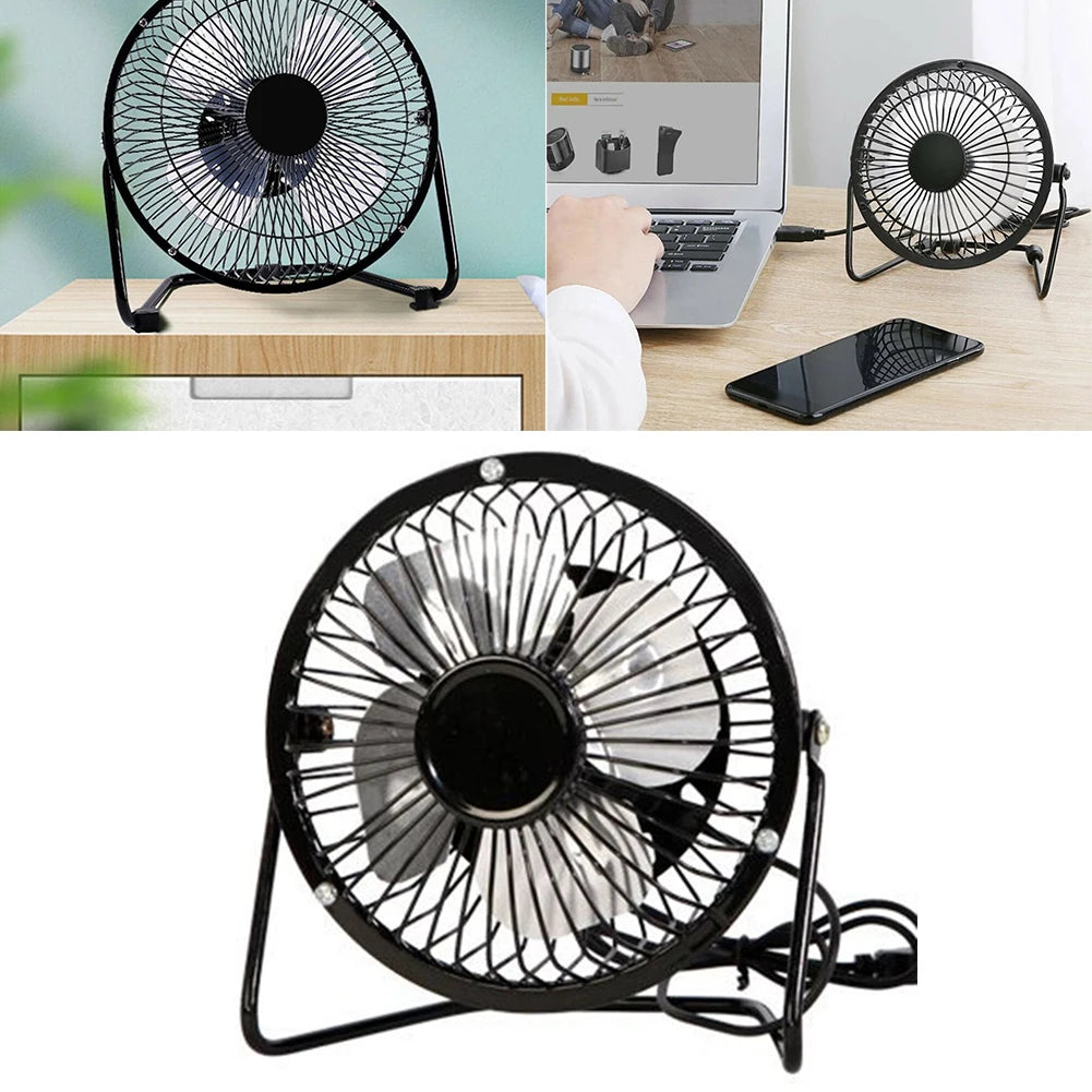 Mini 4-Inch USB Desk Fan | 360° Rotatable Portable Office & Travel Fan