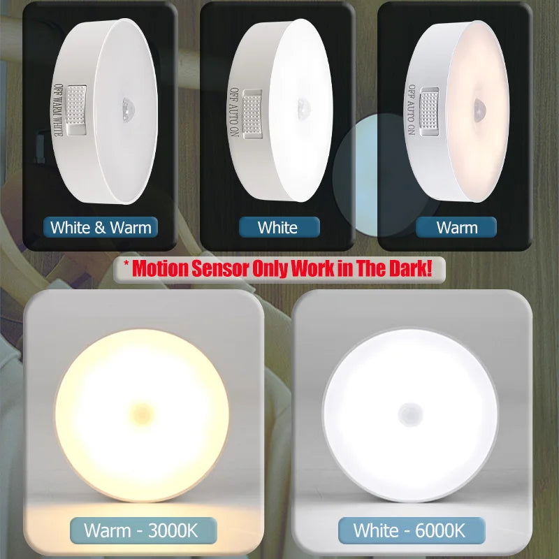 USB Rechargeable Motion Sensor Night Light | LED Lamp for Stairs, Hallway & Wardrobe