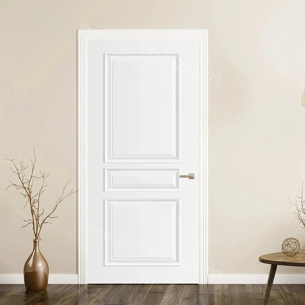 3D Wooden Pattern Door Sticker | Self-Adhesive PVC Vintage Oriental Full Door Wrap Mural