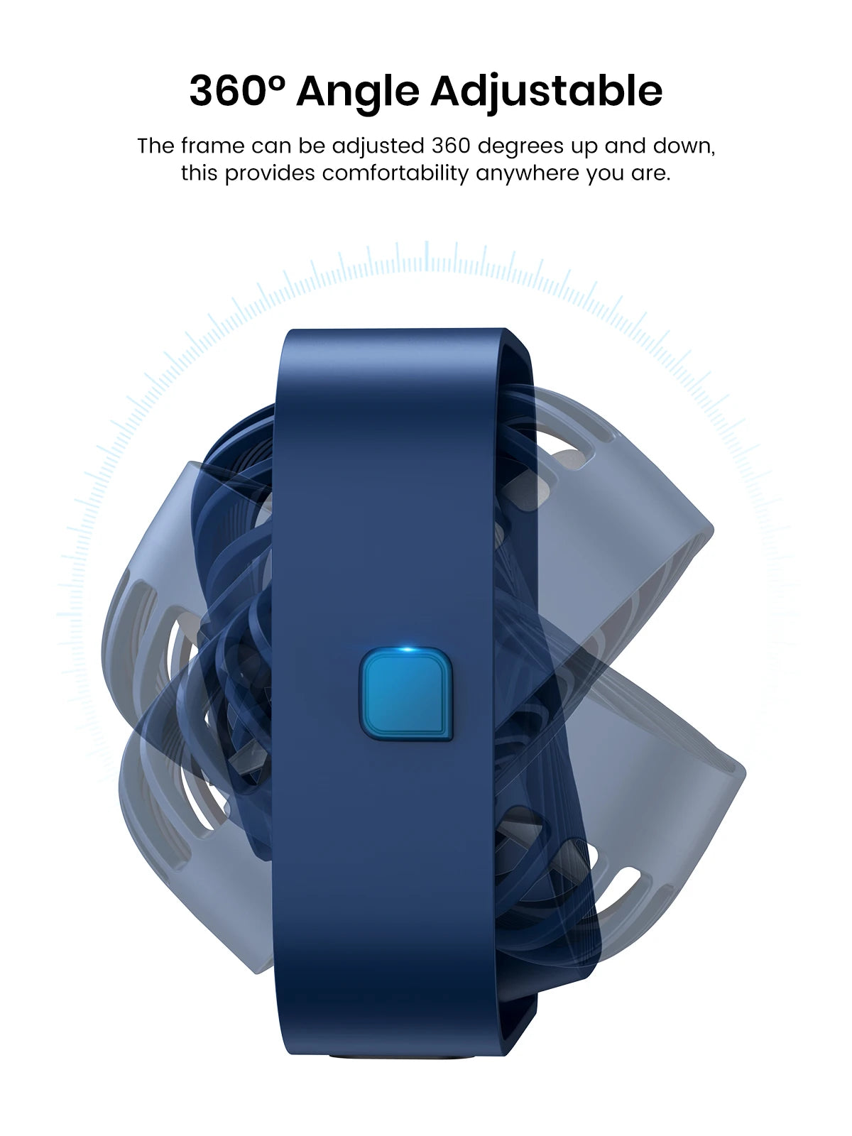 TOPK Mini Portable Fan | 360° Rotatable 3-Speed USB Desk Fan