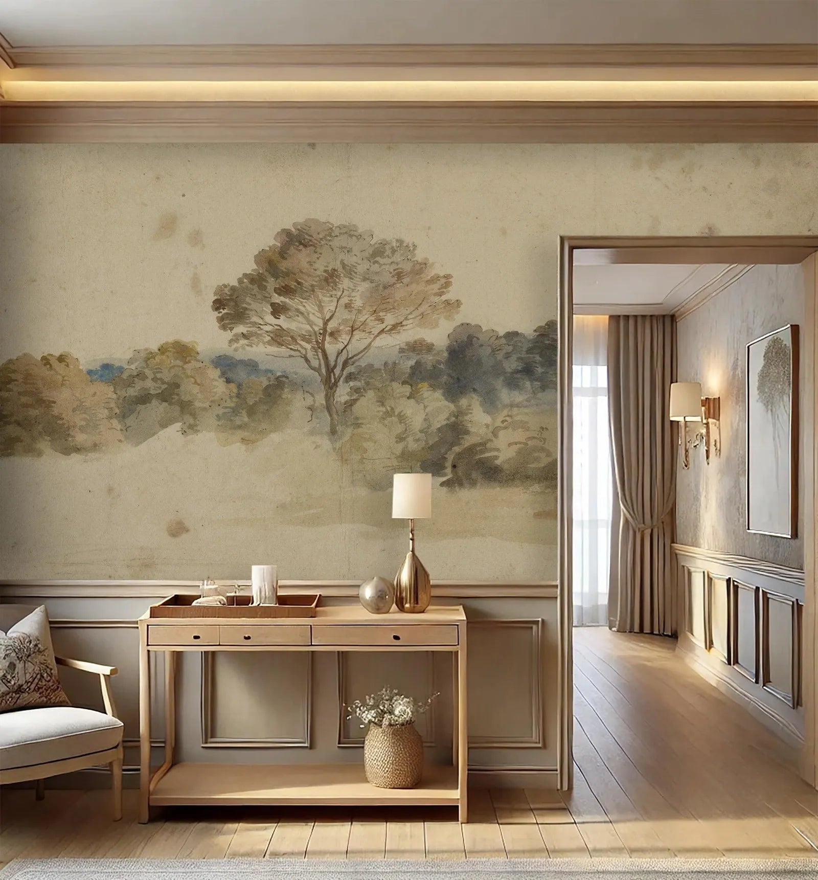 Vintage Forest Wall Mural — Scenic Landscape Wallpaper