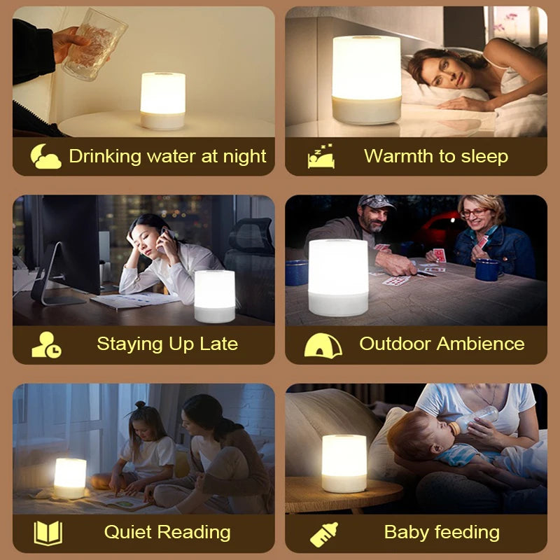 Bedside LED Night Light — Dimmable, Soft Glow Desktop Lamp