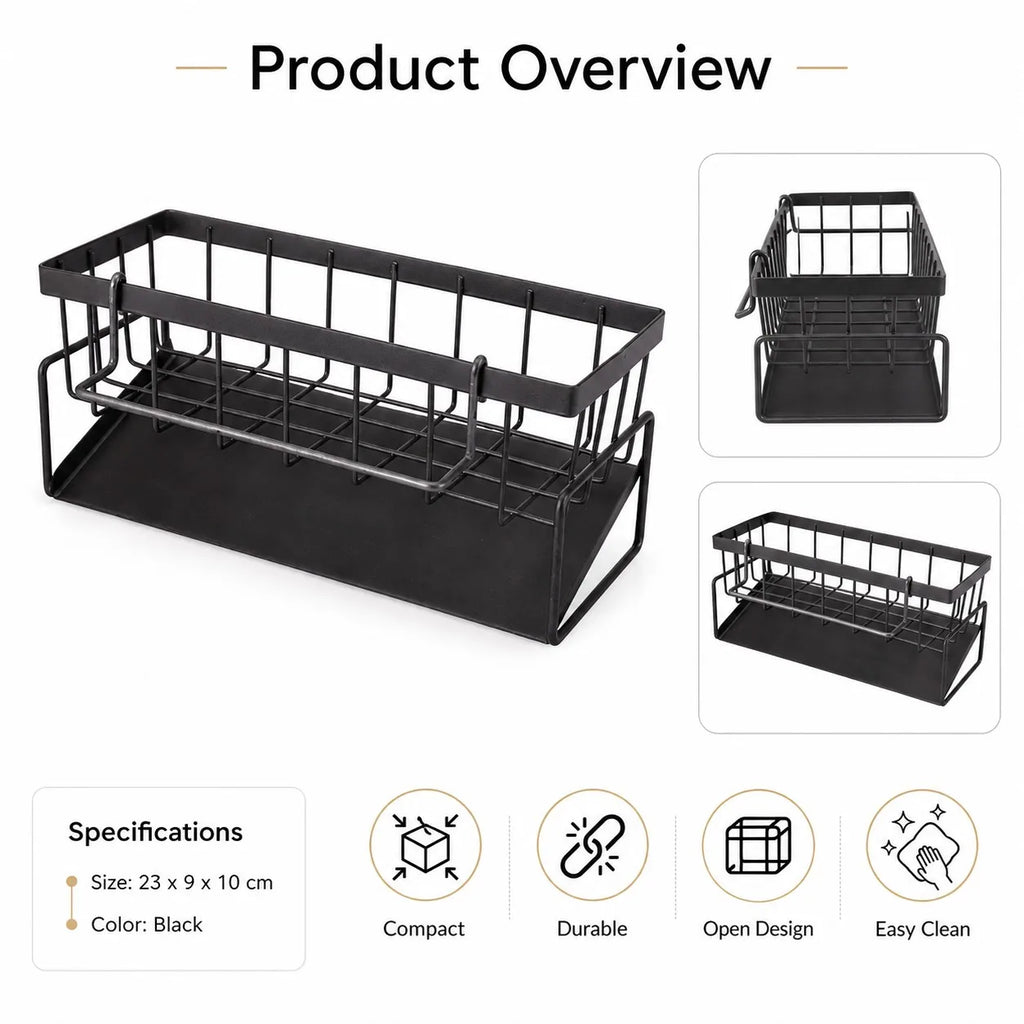 Kitchen Sink Organizer Rack | Sponge, Soap & Towel Drainer Shelf