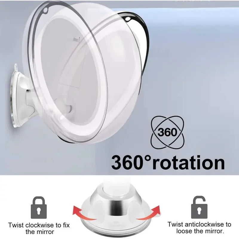 Round LED Makeup Mirror | 10X Magnifying Desktop Vanity Mirror with Light