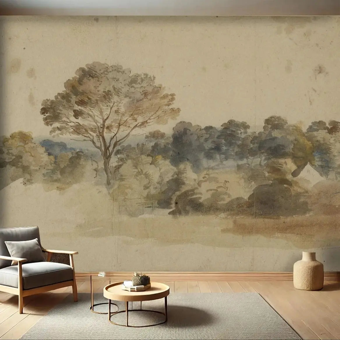 Vintage Forest Wall Mural — Scenic Landscape Wallpaper