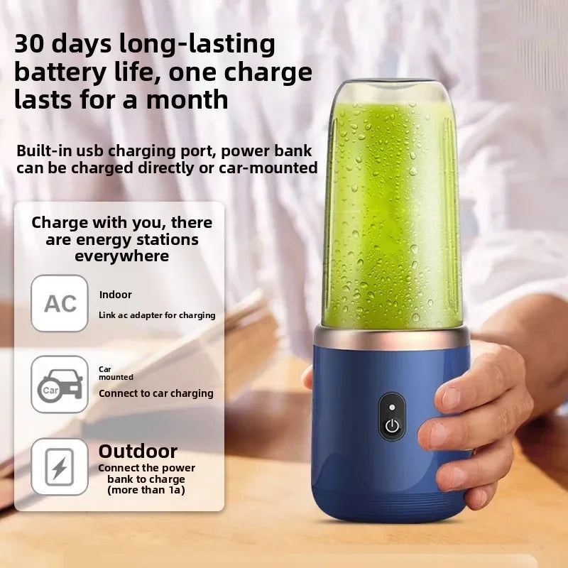 Portable Mini Juice Blender Bottle | USB 6-Blade Personal Juicer