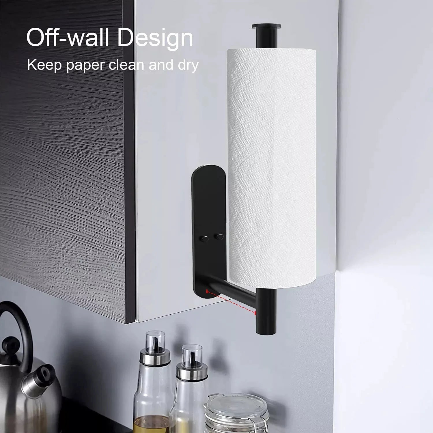 Adhesive Paper Towel Holder | Wall-Mount Tissue & Napkin Rack for Kitchen & Bathroom