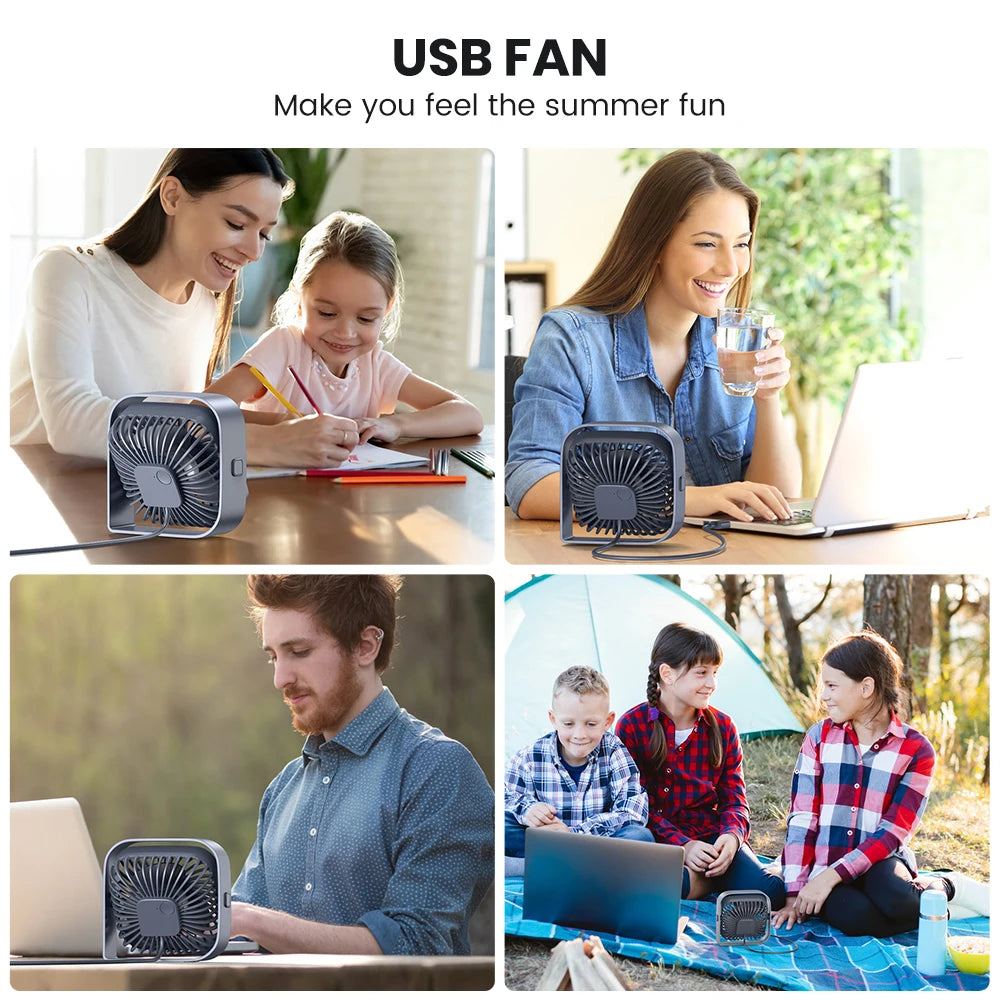 TOPK USB Desk Fan | 3-Speed Quiet Personal Cooling Fan for Home & Office