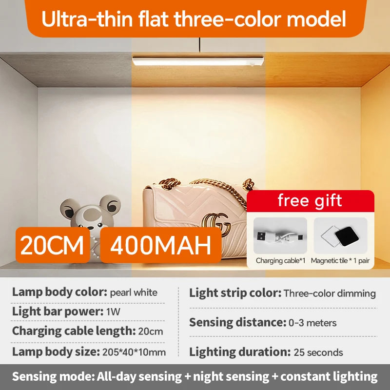 Type-C USB LED Motion Sensor Light Bar | Cabinet, Wardrobe & Bathroom Strip Light