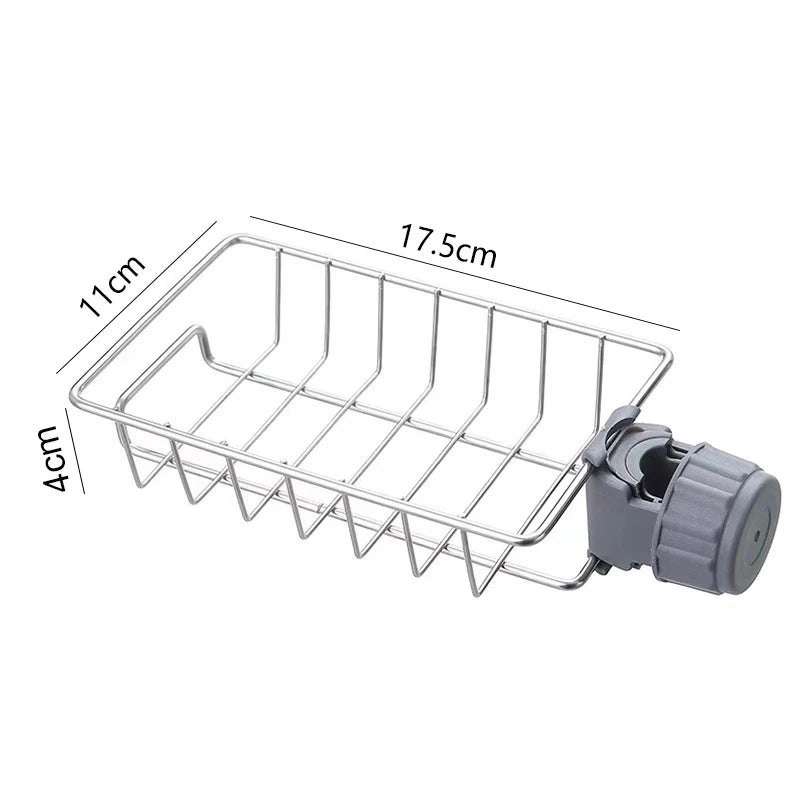 Kitchen Sink Organizer Rack | Sponge, Soap & Towel Drainer Shelf