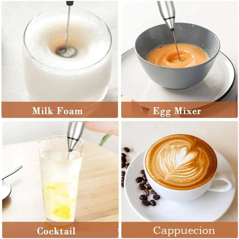 Portable Electric Milk Frother | USB Handheld Blender & Whisk